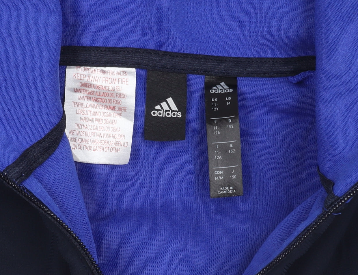 Adidas Boys Blue Track Jacket 11-12 Years with Full Zip