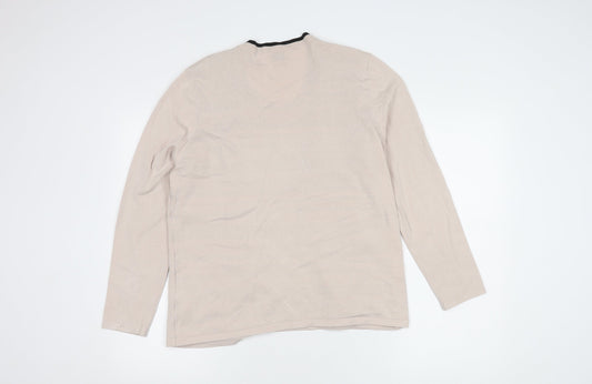 Eastex Women Beige Striped Cardigan Size 14