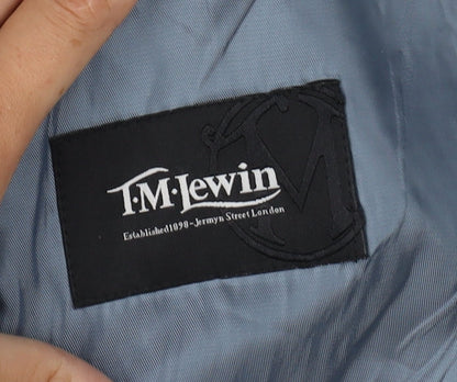 T.M. Lewin Men's Black Wool Blazer - Size 44, Business Style