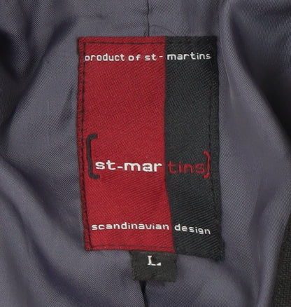 st-martins Men's Black Blazer, L, Formal Jacket