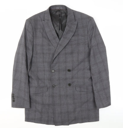 Hawes & Curtis Men's Grey Check Blazer, Size 42, Extra-Slim Fit