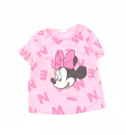 Disney Girls Pink Minnie Mouse T-Shirt 12 Months