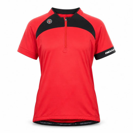 Revolution Women's Red Cycling Jersey, Size 12, Short Sleeve