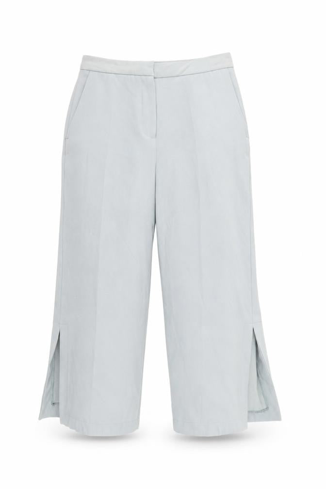 Womens UK Size M Zara Regular Fit Cropped Blue Trousers