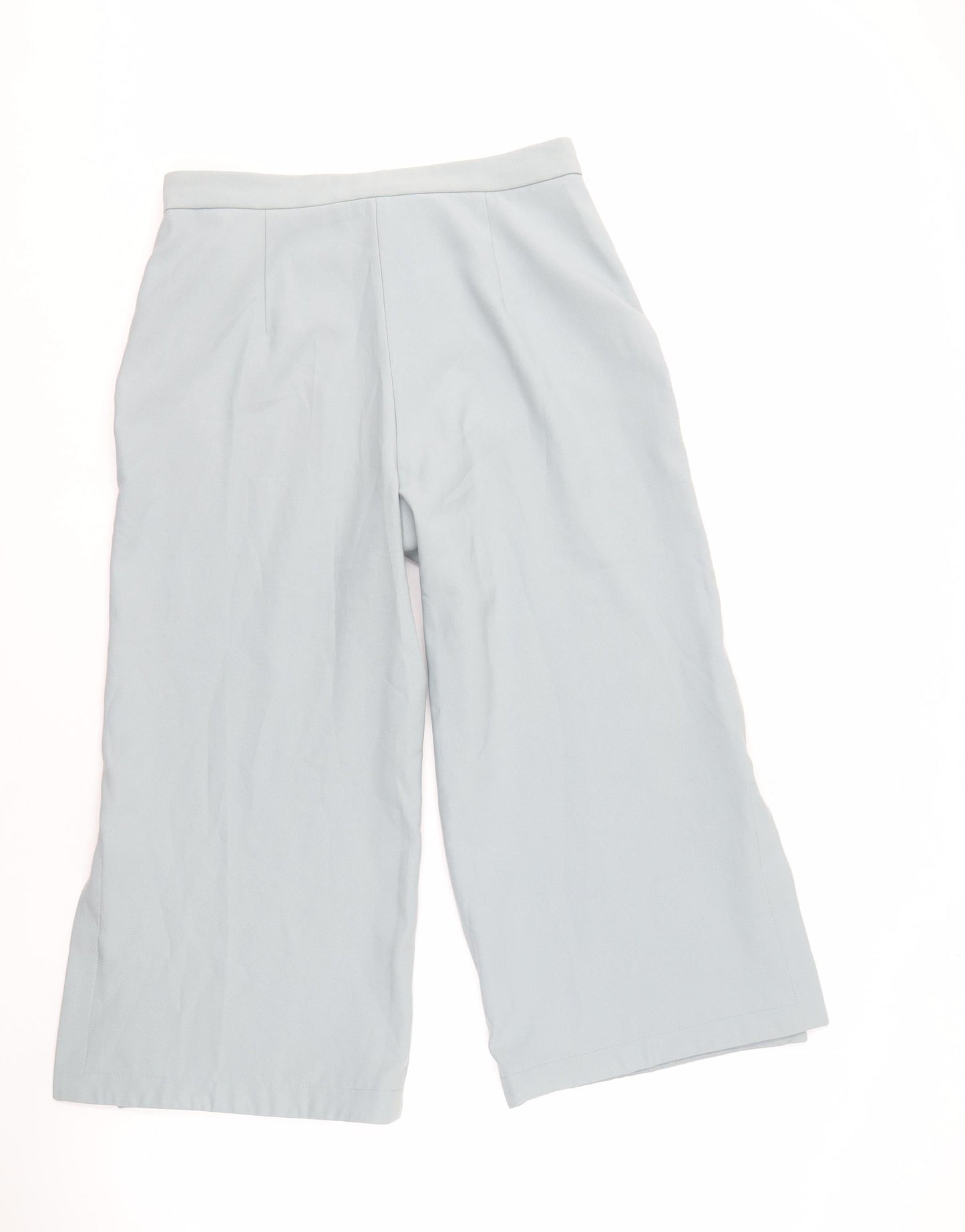 Womens UK Size M Zara Regular Fit Cropped Blue Trousers