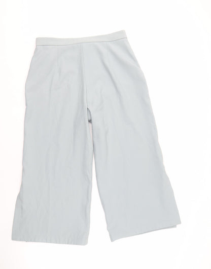 Womens UK Size M Zara Regular Fit Cropped Blue Trousers
