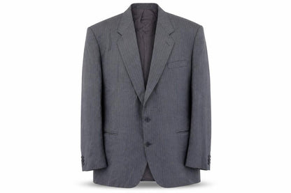 Mens UK Size 50 Pinstripe Regular Grey Suit Jacket