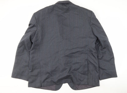 Mens UK Size 50 Pinstripe Regular Grey Suit Jacket