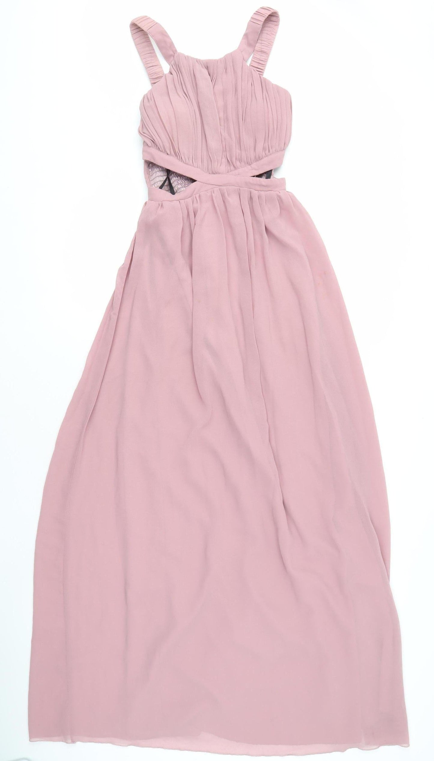 Little Mistress Women's Pink Long A-Line Dress Size 8