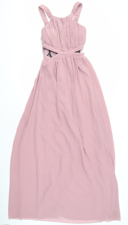 Little Mistress Women's Pink Long A-Line Dress Size 8