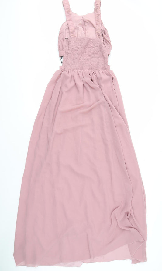Little Mistress Women's Pink Long A-Line Dress Size 8