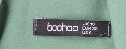 Boohoo Women's Green Blazer, Size 10, Double-Breasted