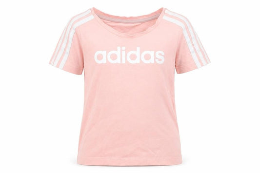 Front view of Adidas girls’ pink t-shirt, 4-5 years, short sleeve, breathable