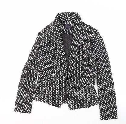 Marks and Spencer Women's Black Geometric Blazer Size 8