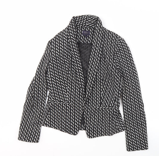 Marks and Spencer Women's Black Geometric Blazer Size 8