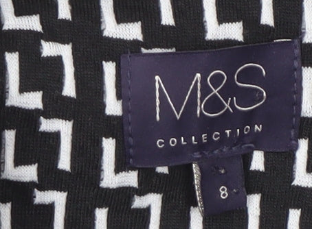 Marks and Spencer Women's Black Geometric Blazer Size 8