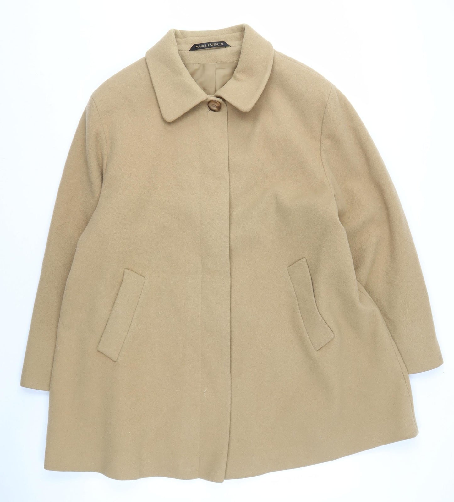 Womens UK Size 18 Marks and Spencer Beige Overcoat