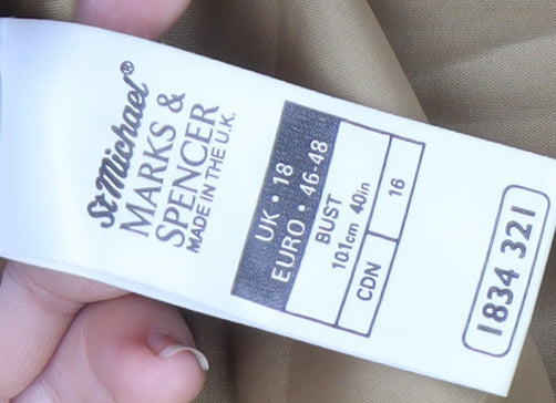 Womens UK Size 18 Marks and Spencer Beige Overcoat