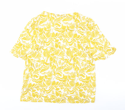 Marks and Spencer Women's Yellow V-Neck Bow Top Size 16