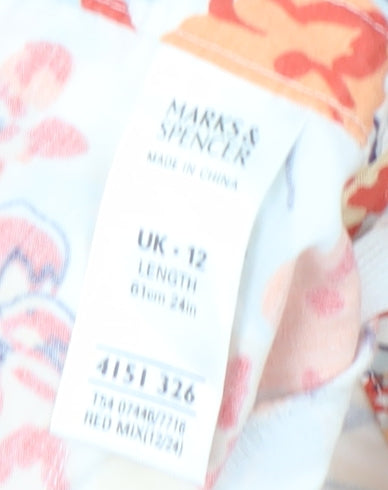 Marks and Spencer Women's Floral Pleated Skirt - Size 12