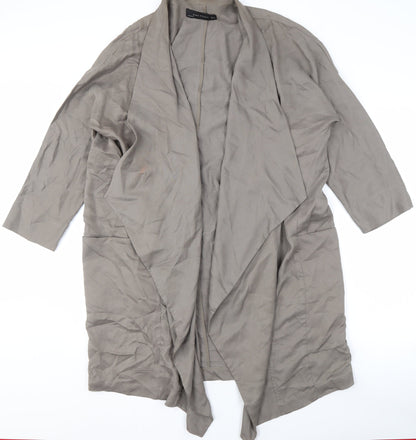 Zara Woman Grey Coatigan for Women - Size M, Open Style