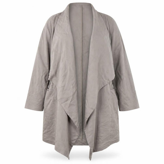 Zara Woman Grey Coatigan for Women - Size M, Open Style