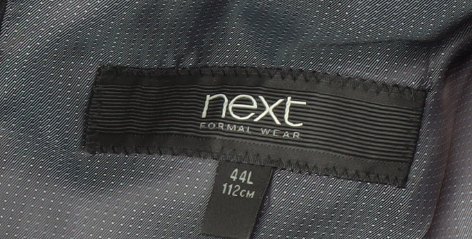 Next Men's Black Striped Long Blazer, Size 44L, Formal