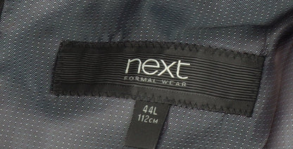 Next Men's Black Striped Long Blazer, Size 44L, Formal
