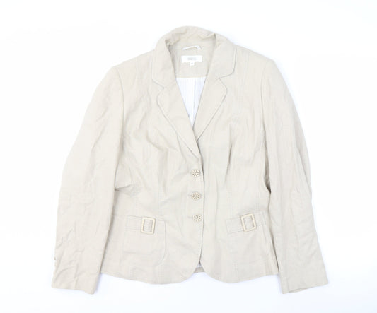 Marks and Spencer Beige Women's Blazer Size 18