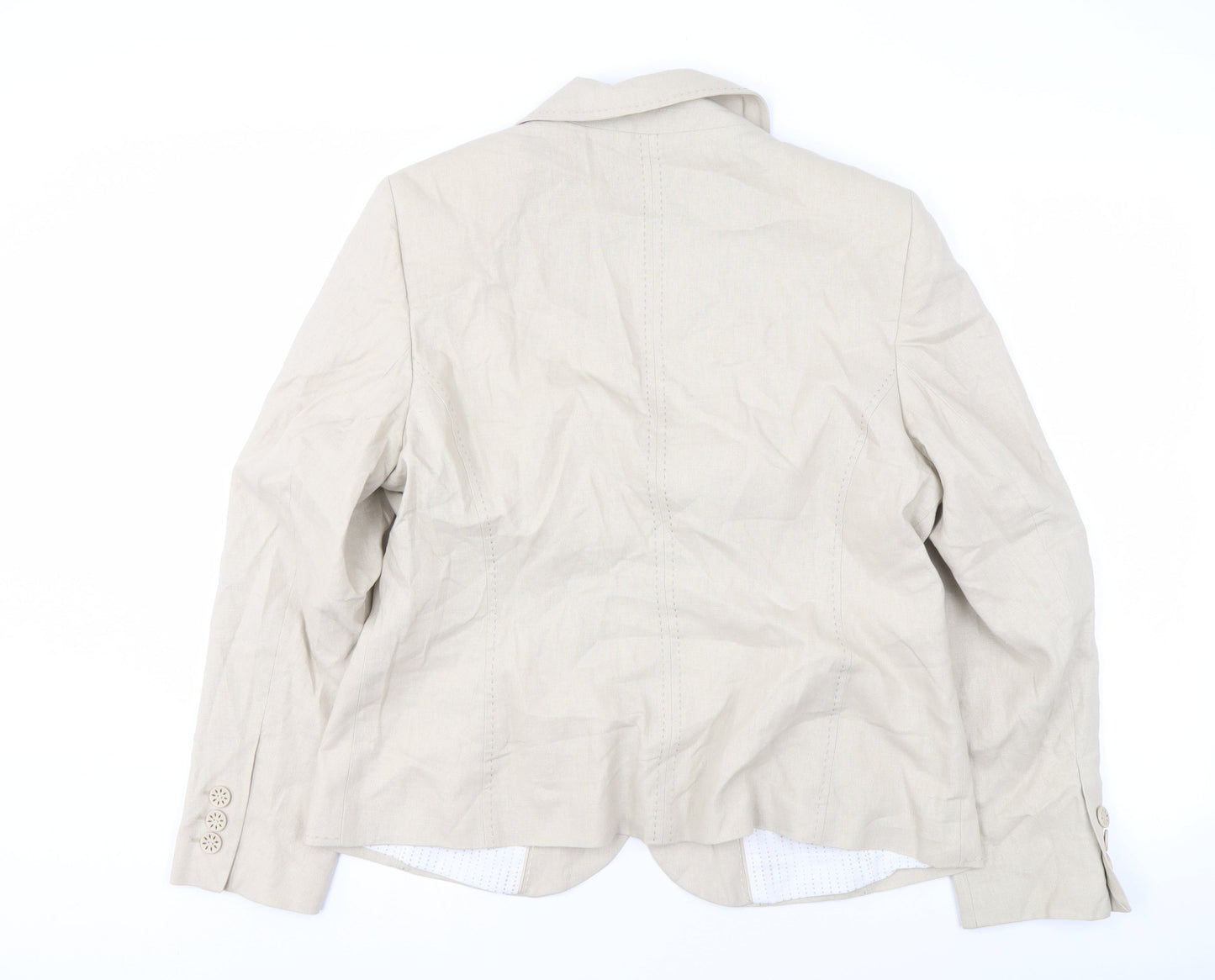 Marks and Spencer Beige Women's Blazer Size 18