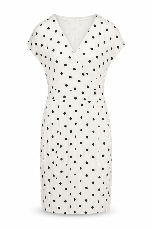 Bravissimo Women's White Polka Dot Dress - Size 10