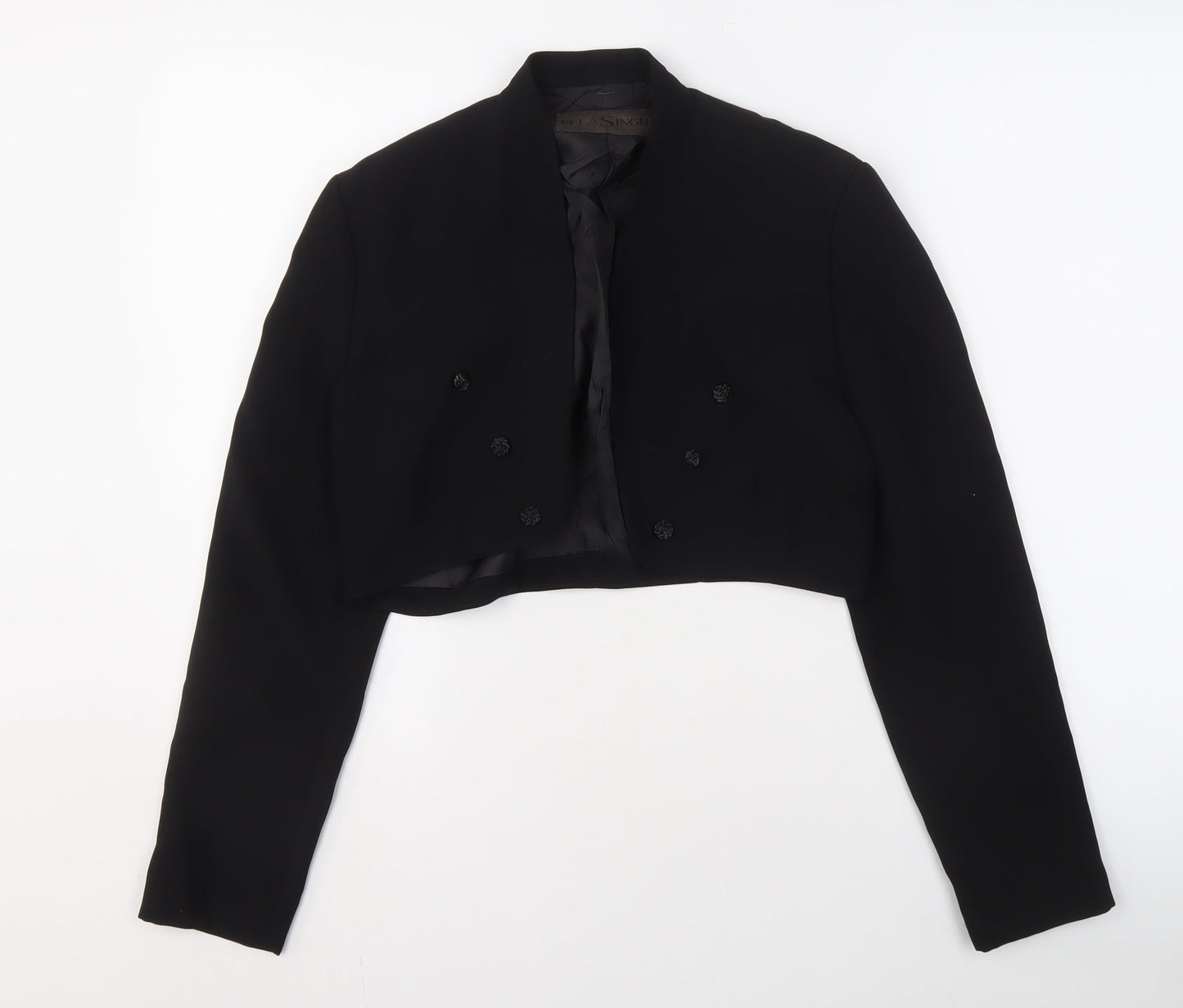 Ella Singh Women's Black Cropped Suit Jacket Size 8