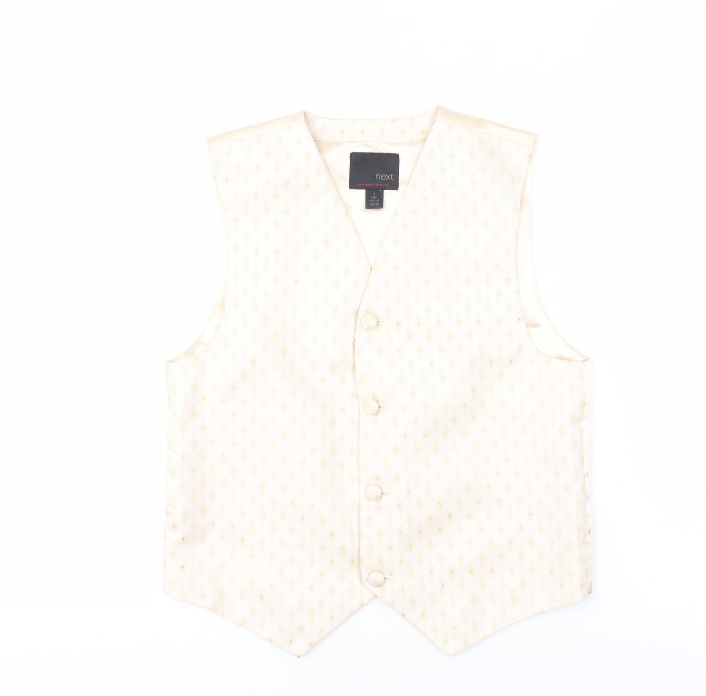 Next Boys Ivory Waistcoat, Size 9, Formal Three-Button