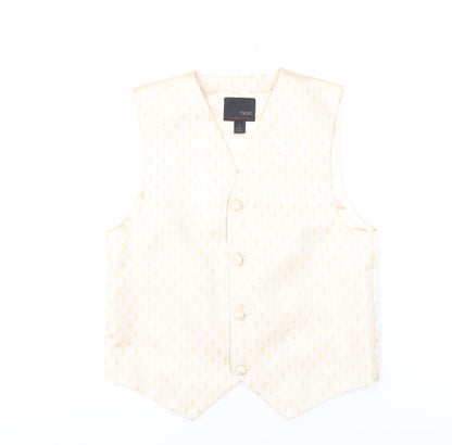 Next Boys Ivory Waistcoat, Size 9, Formal Three-Button