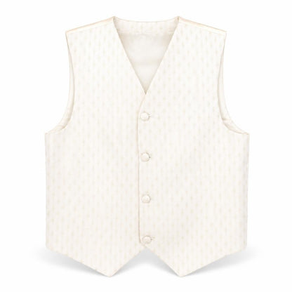 Front view of Next boys’ ivory waistcoat, size 9, formal three-button