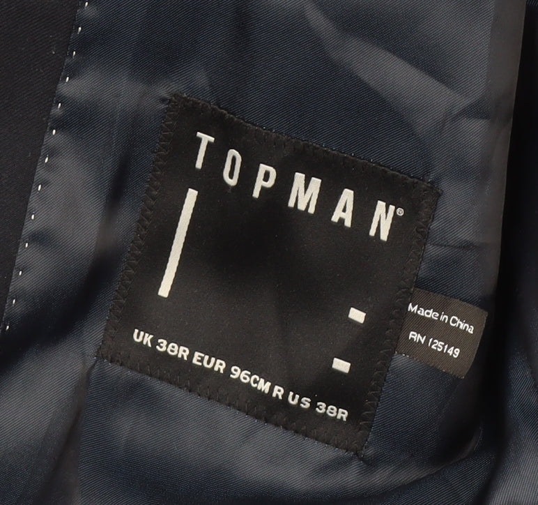 Mens UK Size 38 Topman Regular Blue Suit Jacket