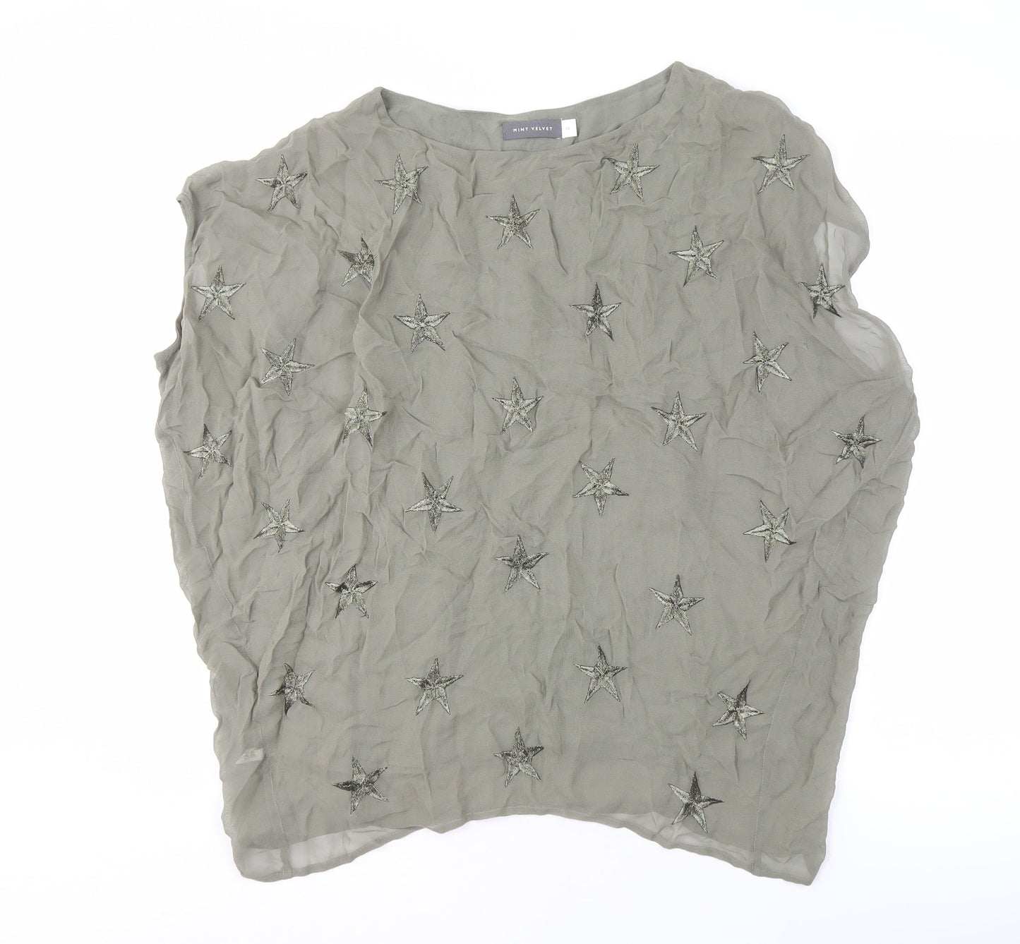 Womens UK Size 10 Mint Velvet Green Basic Blouse