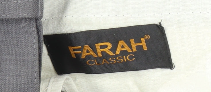 Farah Men's Grey Trousers Size 46 Classic Fit