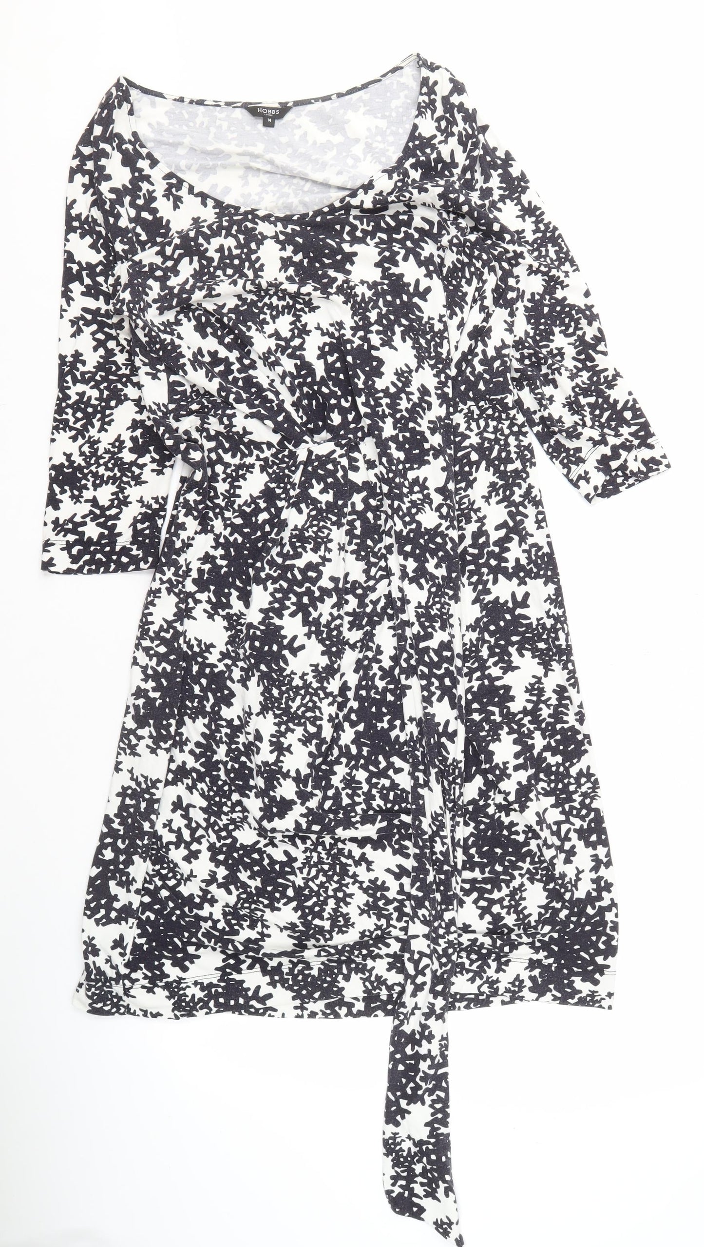 Hobbs Women's Black & White Floral Short Sleeve Dress