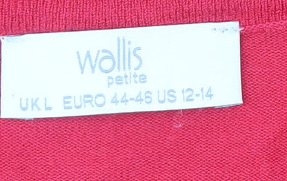 Womens UK Size L Wallis Pink Cardigan Jumper
