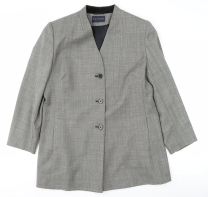 Alexon Women's Grey Suit Jacket Size 16 Wool Blend