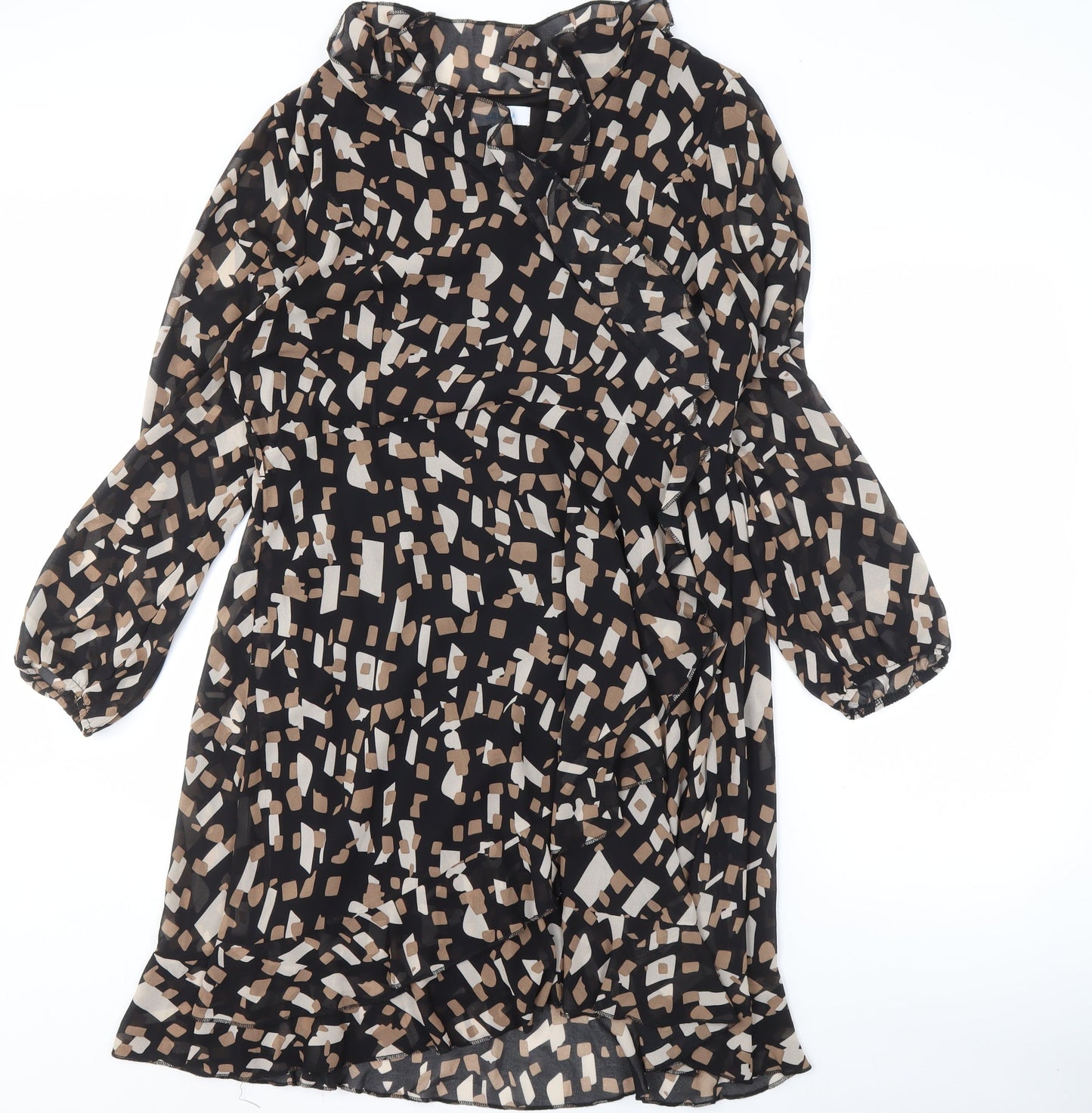 Blue Vanilla Women's Black Geo Dress - Size 16