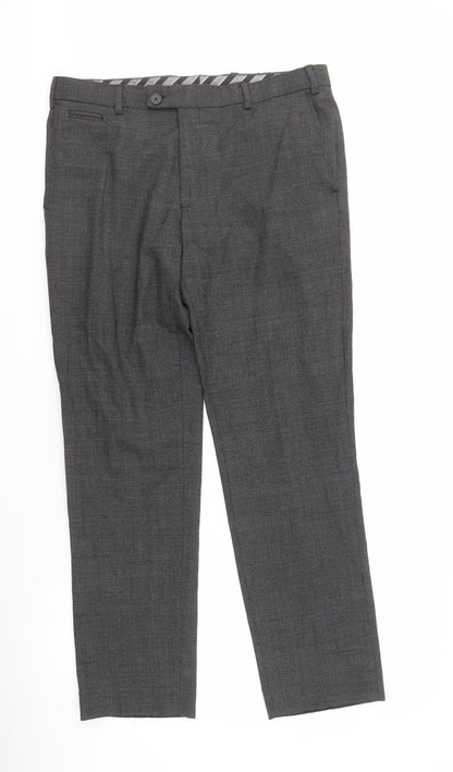 Jeff Banks Men's Grey Dress Pants - 36R Regular Fit