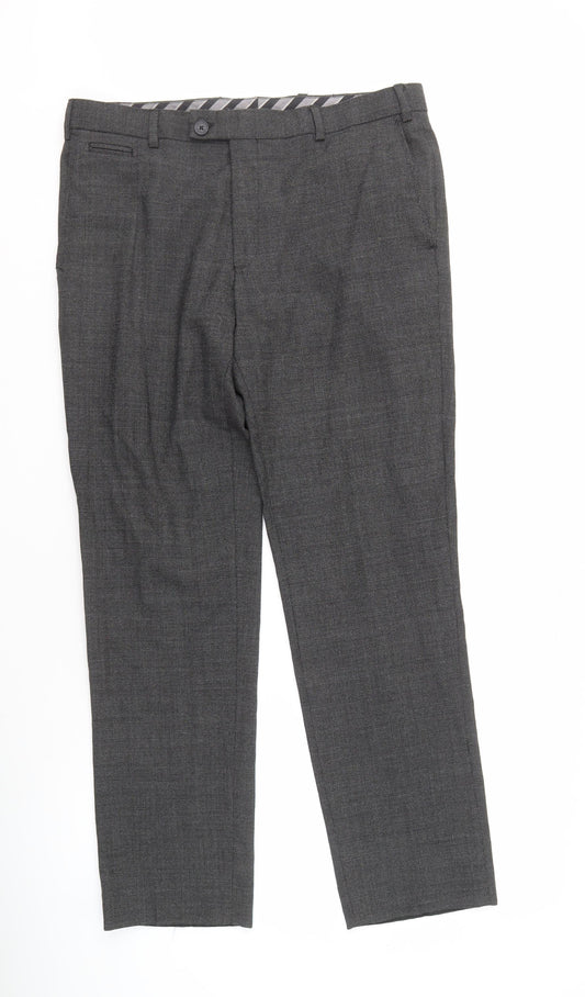 Jeff Banks Men's Grey Dress Pants - 36R Regular Fit