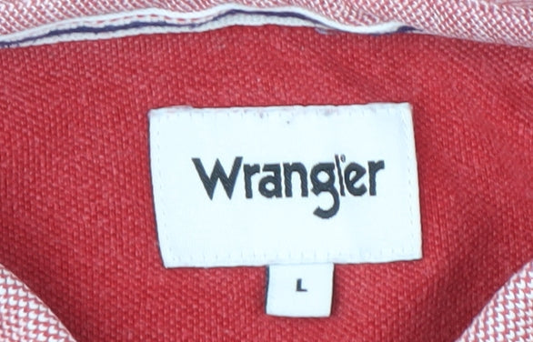 Wrangler Men's Red Polo Shirt, L, Short Sleeve, Casual
