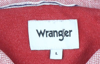 Wrangler Men's Red Polo Shirt, L, Short Sleeve, Casual