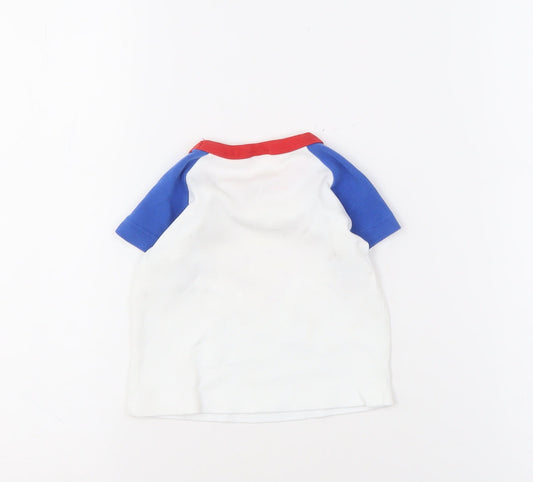 Back view of Superman unisex baby t-shirt 3-6 months multicoloured cotton