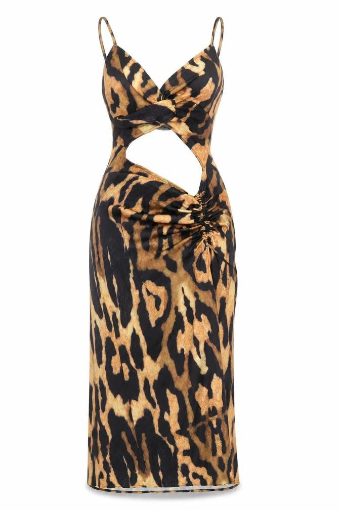 PrettyLittleThing Women's Animal Print Slip Dress