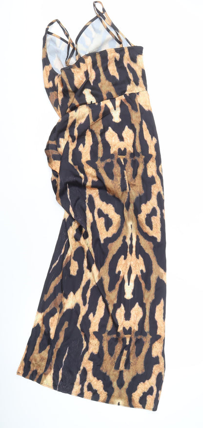 PrettyLittleThing Women's Animal Print Slip Dress