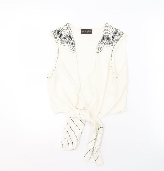 Womens UK Size 14 Principles White Vest Jumper